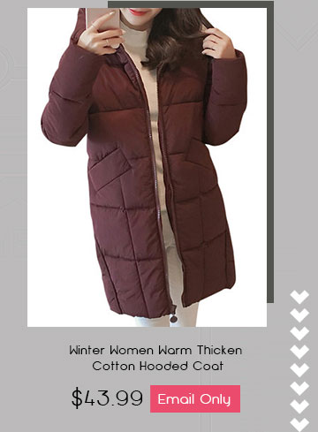 Winter Women Warm Thicken Cotton Hooded Coat