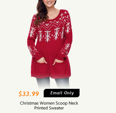 Christmas Women Scoop Neck Printed Sweater