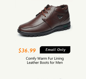 Comfy Warm Fur Lining Leather Boots for Men