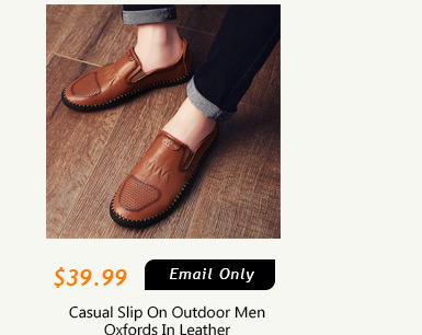 Casual Slip On Outdoor Men Oxfords In Leather