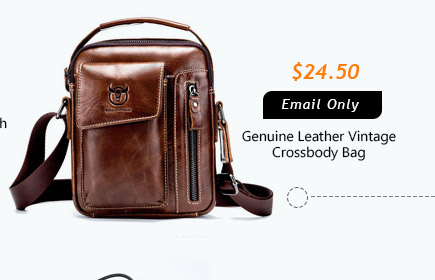 Bullcaptain Genuine Leather Vintage Crossbody Bag 