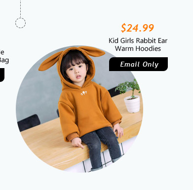 Kid Girls Rabbit Ear Warm Hoodies