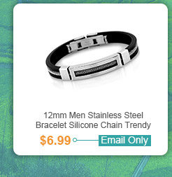 12mm Men Stainless Steel Bracelet Silicone Chain Trendy Bracelets