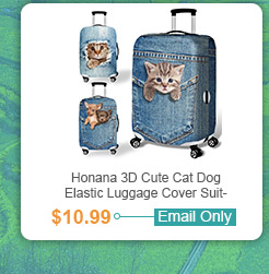 Honana 3D Cute Cat Dog Elastic Luggage Cover Suitcase Protector 