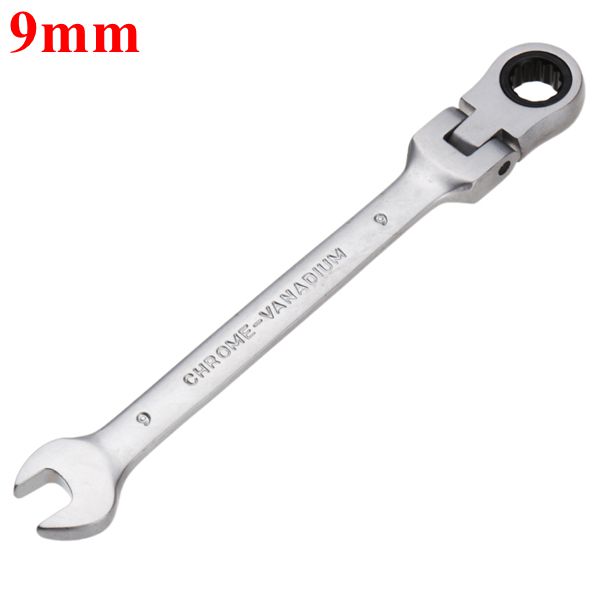 

9mm Metric Chrome Flexible Head Ratchet Action Wrench Spanner Nut Tool