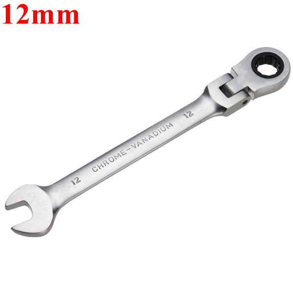 

12mm Metric Chrome Flexible Head Ratchet Action Wrench Spanner Nut Tool