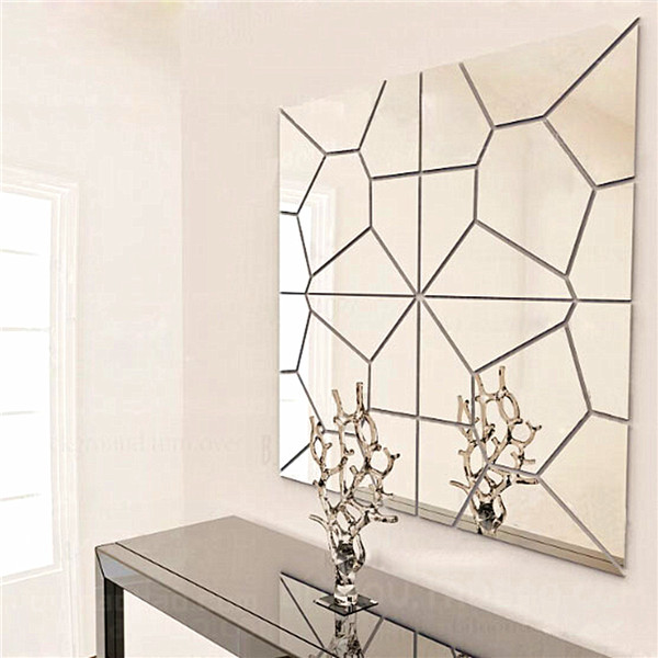 

7Pcs 20cm DIY Geometry Mirror Wall Sticker Removable Pattern Mural Decal Art Home Decor