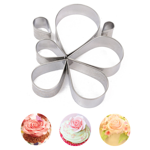 

7PCS Water Droplet Rose Petal Cookie Cake Cutter Biscuit Pastry Fondant Mould