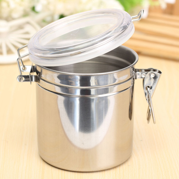 Durable Stainless Steel Canister Airtight Sealed Canister Spice Dry Storage Container Snack Cans