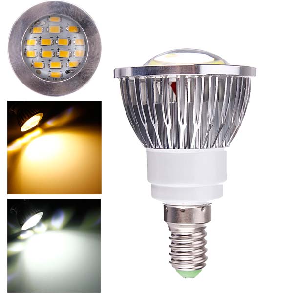 

E14 6W AC 220V 16 SMD 5630 White/Warm White LED Spot Light Bulbs