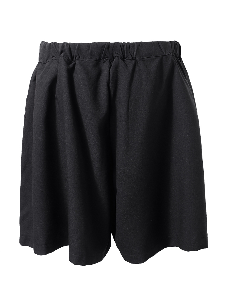 Women Plus Size Black Pleated Bow Short Culottes at Banggood sold out