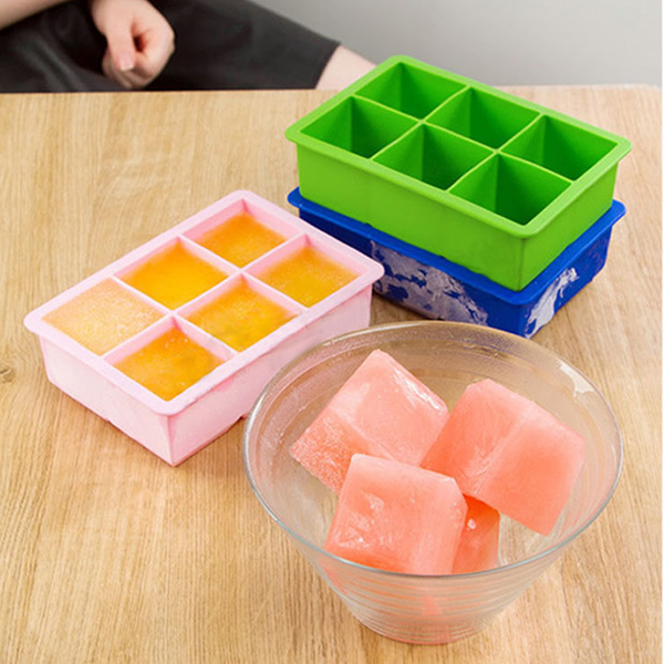 

6 Lattices Silicone Cube Ice Tray Mold Pudding Jelly Chocolate Mould