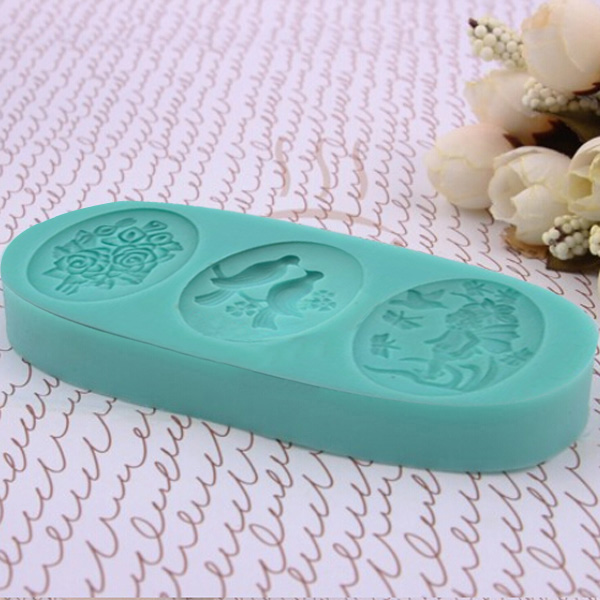 

Silicone Roses Love Bird Angel Girl Mold For Chocolate Cake Multifuction Baking Tools