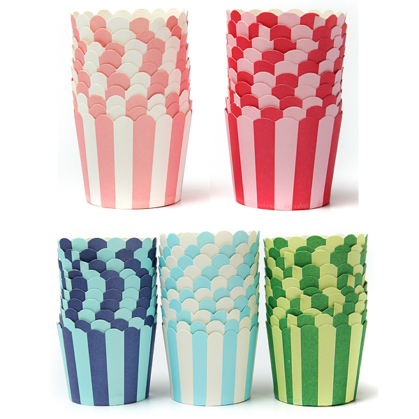 

50pcs Cupcake Baking Paper Stripe Muffin Cup Home Wedding Party