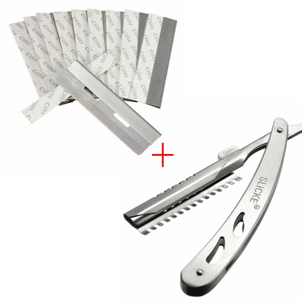 

Stainless Steel Hair Shaving Razor Blades Knife Rest Shaver Frame Set