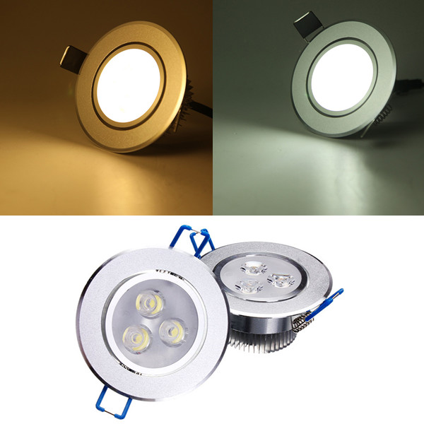 

3W Dimmable Bright LED Recessed Ceiling Down Light 85-265V