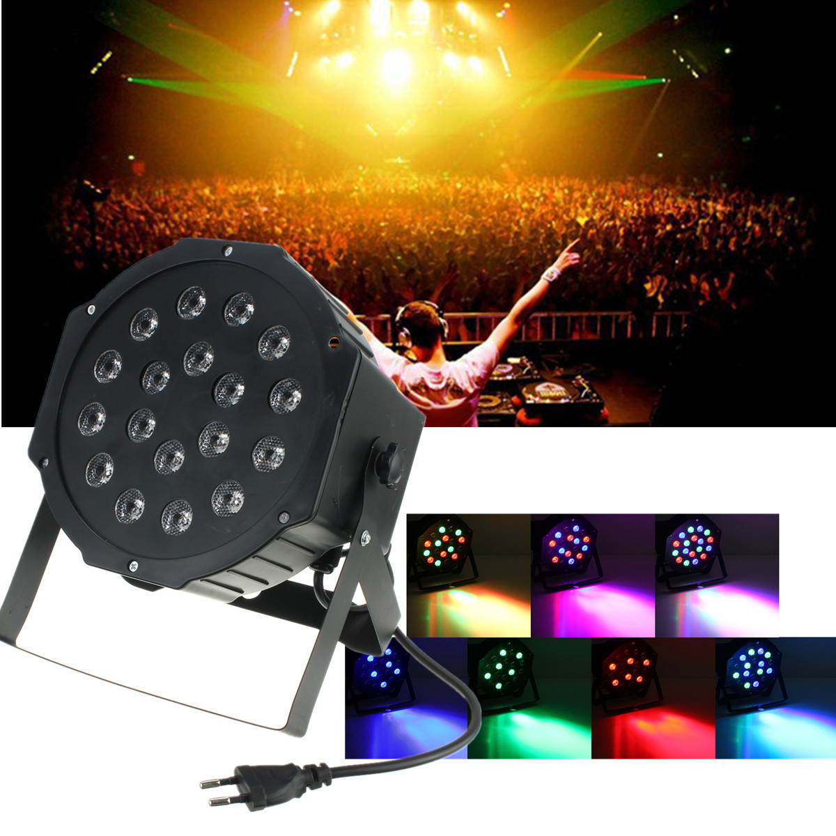 

18W RGB LED Stage Light Par DMX-512 Lighting Laser Projector Party DJ Lamp