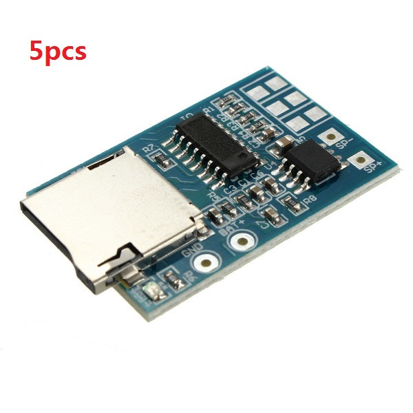 

5pcs 3.7V-5V TF Card MP3 Decoder Board with 2W Mixed Mono Memory Play Function