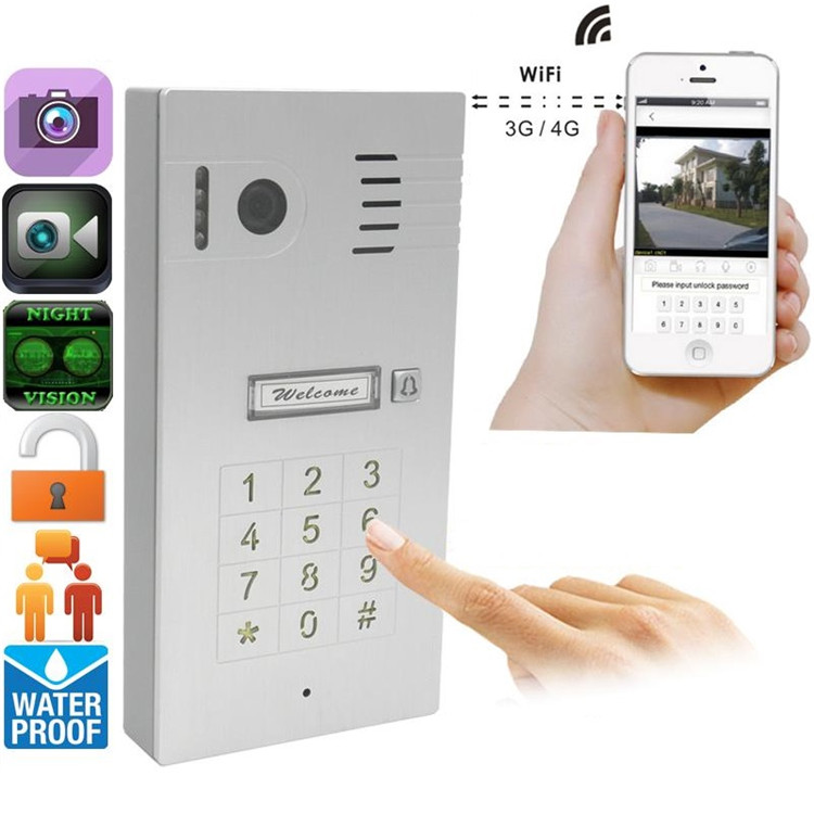 Touch Screen Wireless Video Door Phone Doorbell Intercom IP Peephole Cam Viewer Support IOS Android