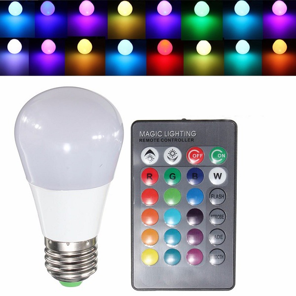 

E27 3W RGB LED Light Bulb Ball Lamp Color Changing+IR Remote Control AC 85-265V