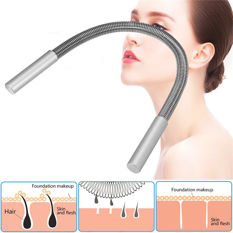 Threading Spring Facial Lip Hair Remover Clip Removal Epilator Stick Beauty  Tool Lazada Singapore | Stainless Steel Coil Spring Facial Hair Threading  Epilator Implement 