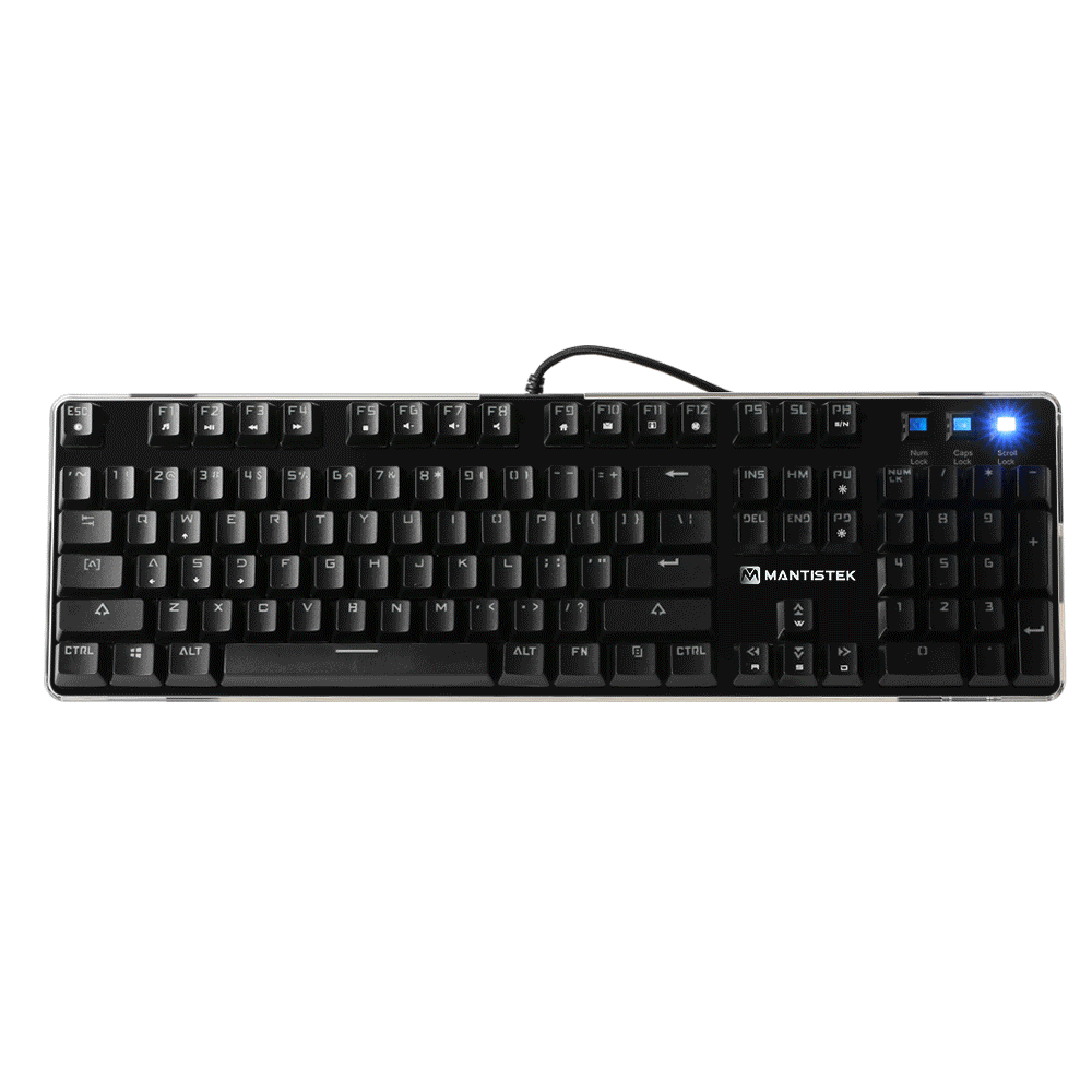 

MantisTek® GK1 Blue Switch 104 Keys Backlit Mechanical Gaming Keyboard NKRO 4 Modes of Lighting
