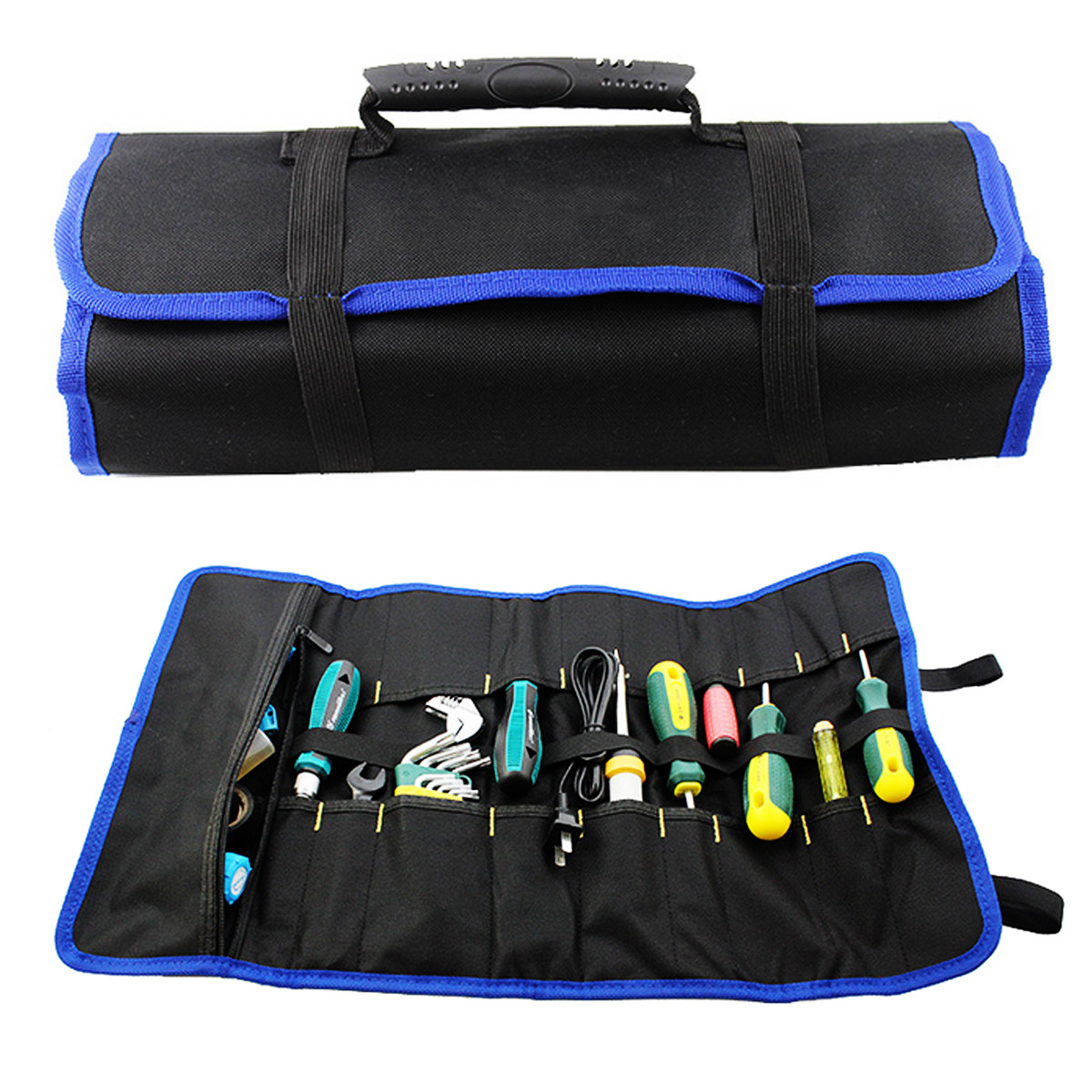 New 22 Pockets Hardware Tools Roll Plier Screwdriver Spanner Carry Pouch Bag 