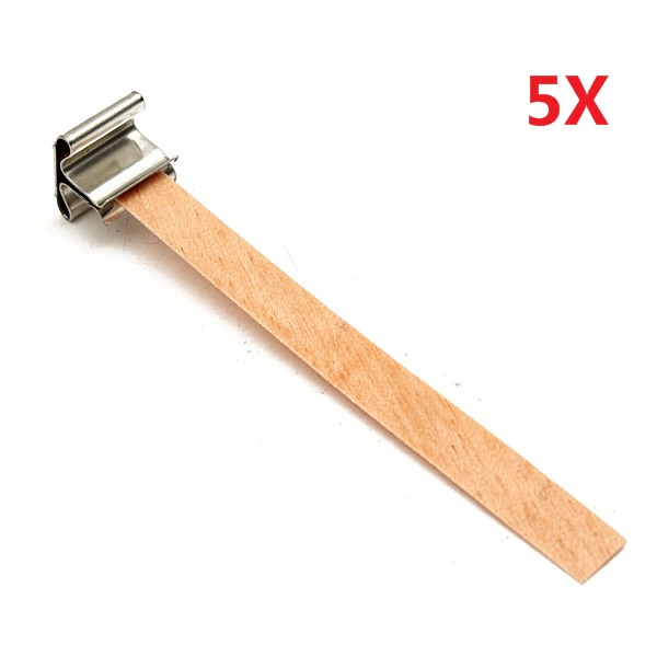 

5Pcs 13x130mm DIY Wooden Wick Candle Core Sustainers In Soy Paraffin Making