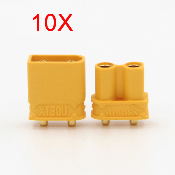 10X Amass XT30UPB XT30 UPB 2mm Plug Male Female Bullet Connectors Plugs For PCB