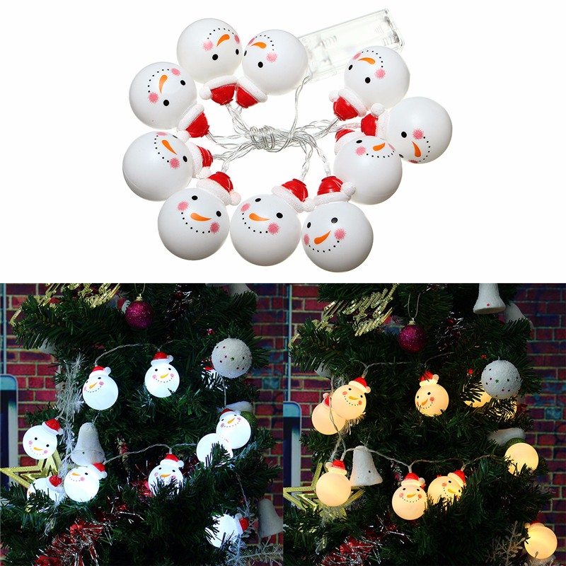 

Battery Powered 1.2M 10LED Snowman String Fairy Light Christmas Xmas Tree Lamp Decor