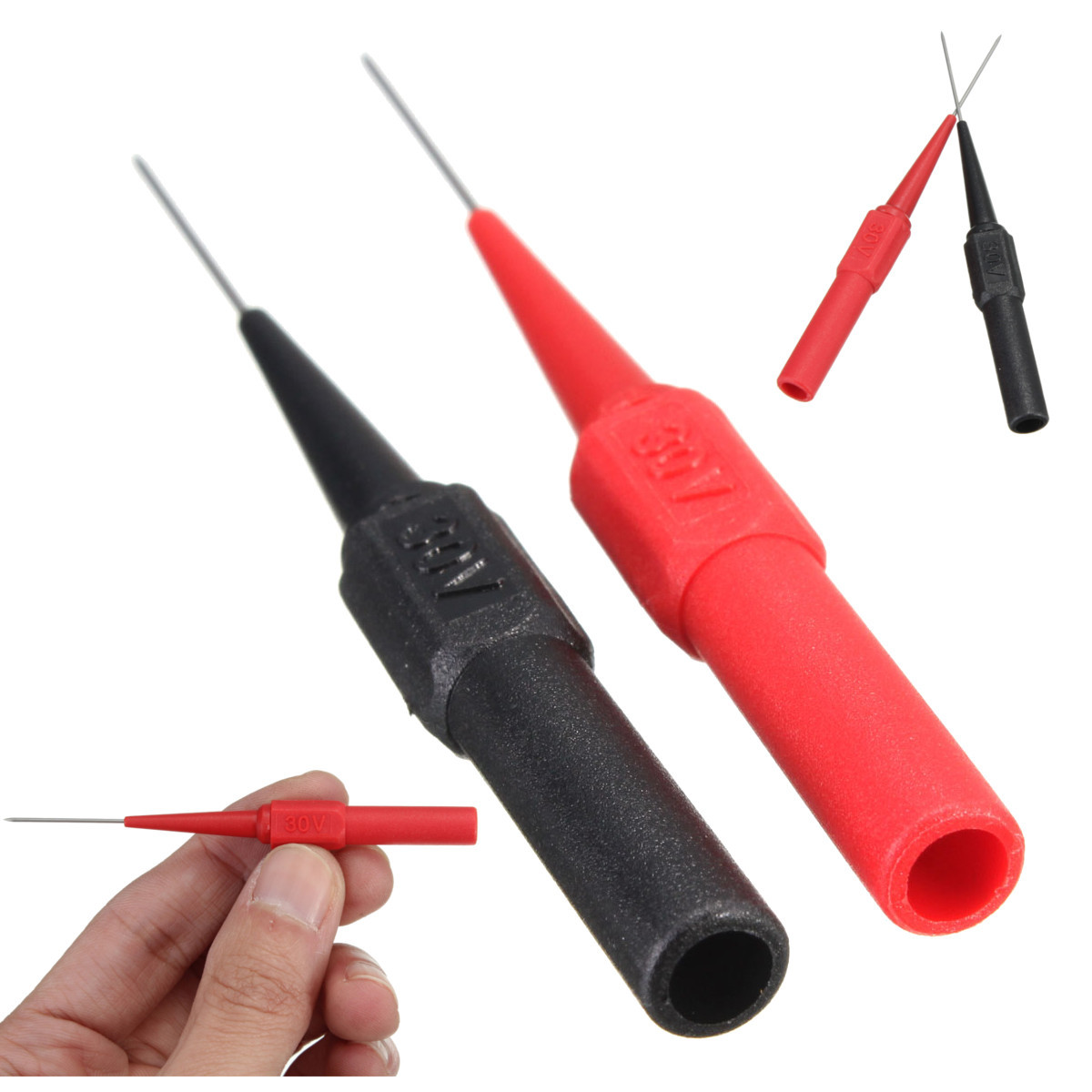 2 Pcs 30V-60V Insulation Piercing Needle Non-destructive Test Probes Tool RF 