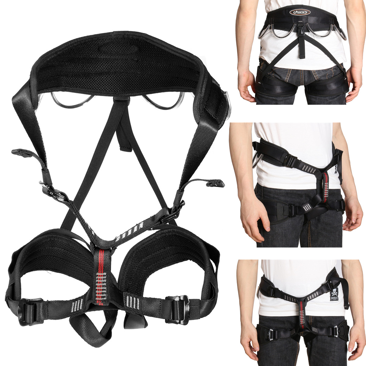 

IPRee™ Outdoor Mountain Rock Climbing Safety Belt Harness Seat Strap Rappelling Equipment