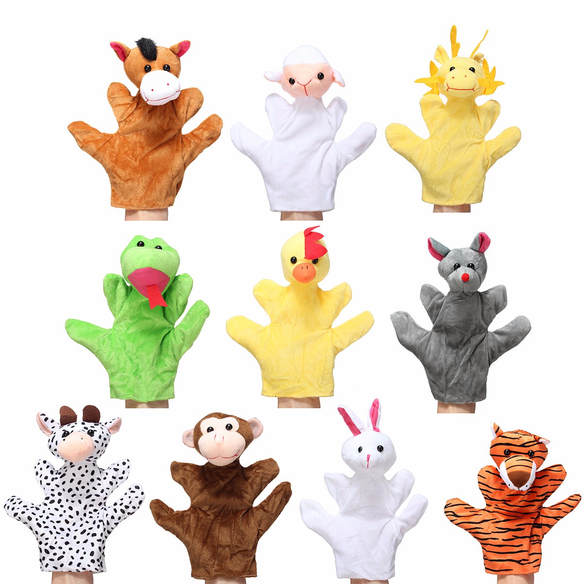 Animal Wildlife Soft Plush Story Hand Finger Glove Puppets Kid Children Toy - Photo: 1