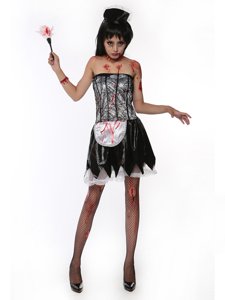 

Halloween Costume Witch Vampire Cosplay Sexy Women Tube Mini Dress
