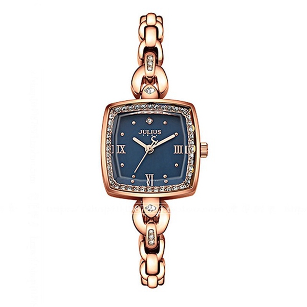 

JULIUS 871 Luxury Rhinestone Simple Square Dial Fashion Ladies Quartz Watch
