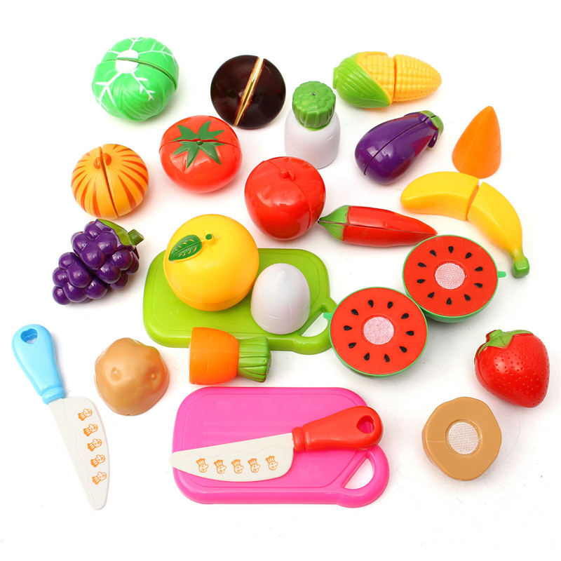 

20PCS Kitchen Fruit Vegetables Food Toy Cutting Set Kids Pretend Role Play Gifts