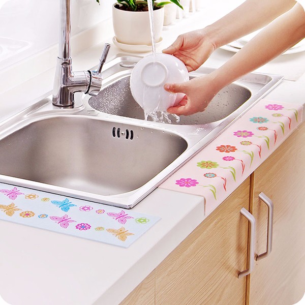 

Kitchen Sink Self-adhesive Waterproof Paste Bathroom Warm Suede Electrostatic Printing Stickers