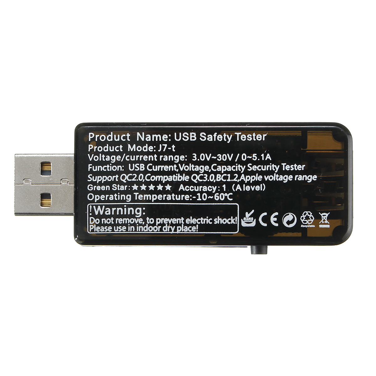 USB Tester Digital Voltmeter Current Charger Capacity Detector Indicator R1K7