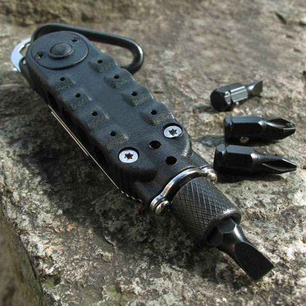 EDC Multifunctional Climbing Carabiner Paracord Buckle Screwdriver Flashlight Wrench Tool