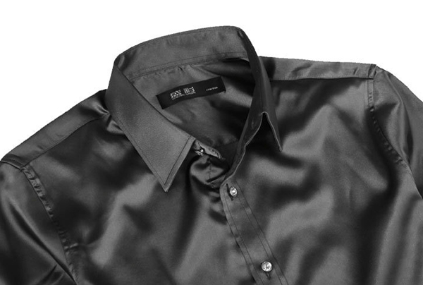 Résultat de recherche d'images pour "Men Fashion Simulated Silk Satin Pure Color Long-sleeved Lapel Shirts"