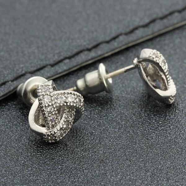 Trendy 925 Silver Micro Zircon Sweet Gift Personality Ear Studs Earrings For Women