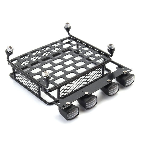 Jazrider Steel Luggage Tray Roof Rack with Light For 1/10 RC Car Truck Tamiya Axial - Photo: 4
