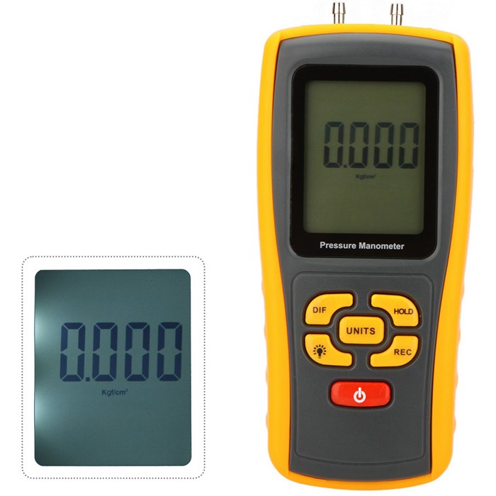 25° Digital Handheld Manometer GM510 Air Pressure Meter and Differential Pressure Gauge 11 Units with Backlight Accuracy ±0.3% FSO 