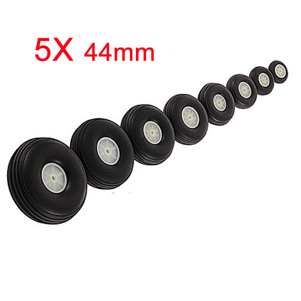 5X 44MM Rubber Wheel For RC Airplane And DIY Robot Tires  - Photo: 1