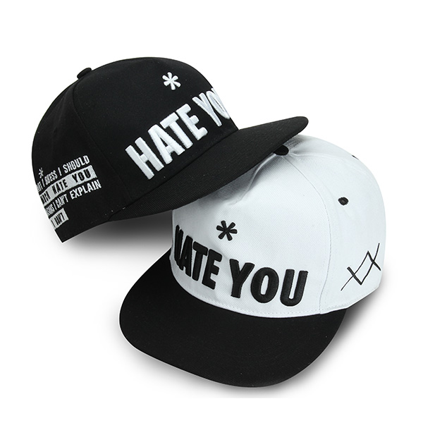 

Unisex HATE YOU Embroidery Snapback Baseball Cap Hip Hop Hat For Men Women