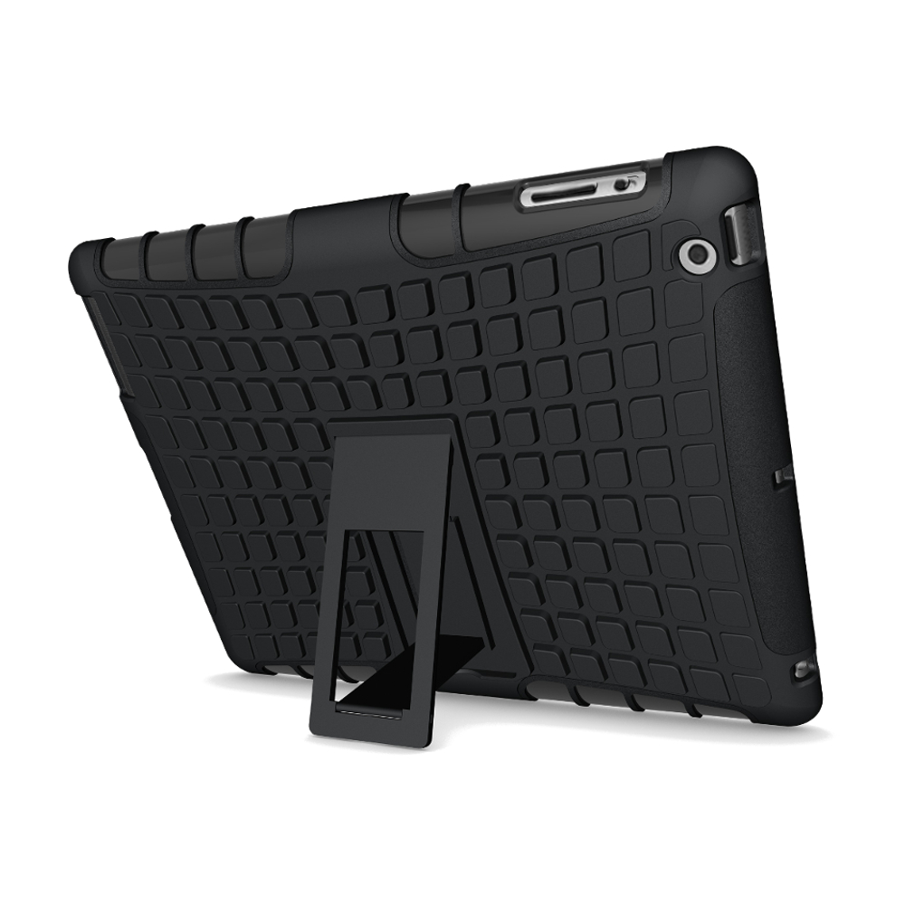 

Shockproof Anti-skid Kickstand Case Hybrid Soft Hard Rugged Case Cover For iPad 2/3/4