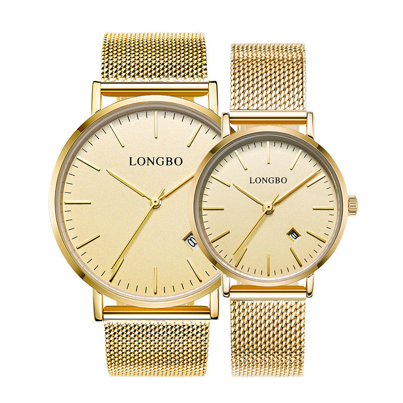 

LONGBO 5009 Lovers Couple Watch Wateproof Alloy Case Fashion Simple Wrist Watch