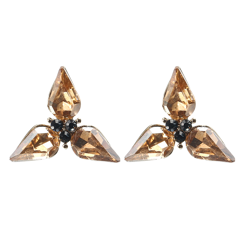 

JASSY® Golden Shine Crystal Blue Rhinestone Elegant Trinity Earrings Fine Women Jewelry