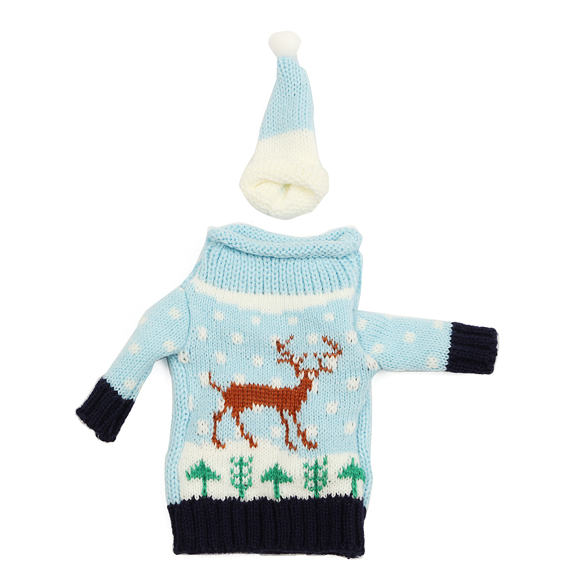 Christmas Knitted Sweater Lid Hat Wine Bottle Cover Wrap Bag Xmas Decoration - Photo: 8