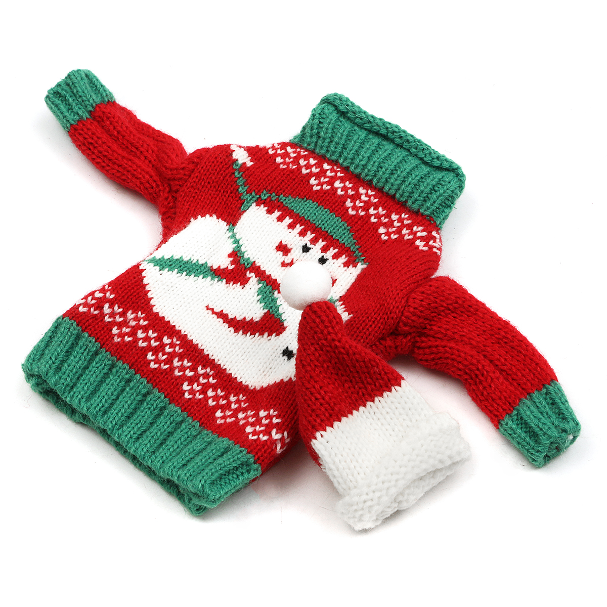 Christmas Knitted Sweater Lid Hat Wine Bottle Cover Wrap Bag Xmas Decoration - Photo: 10